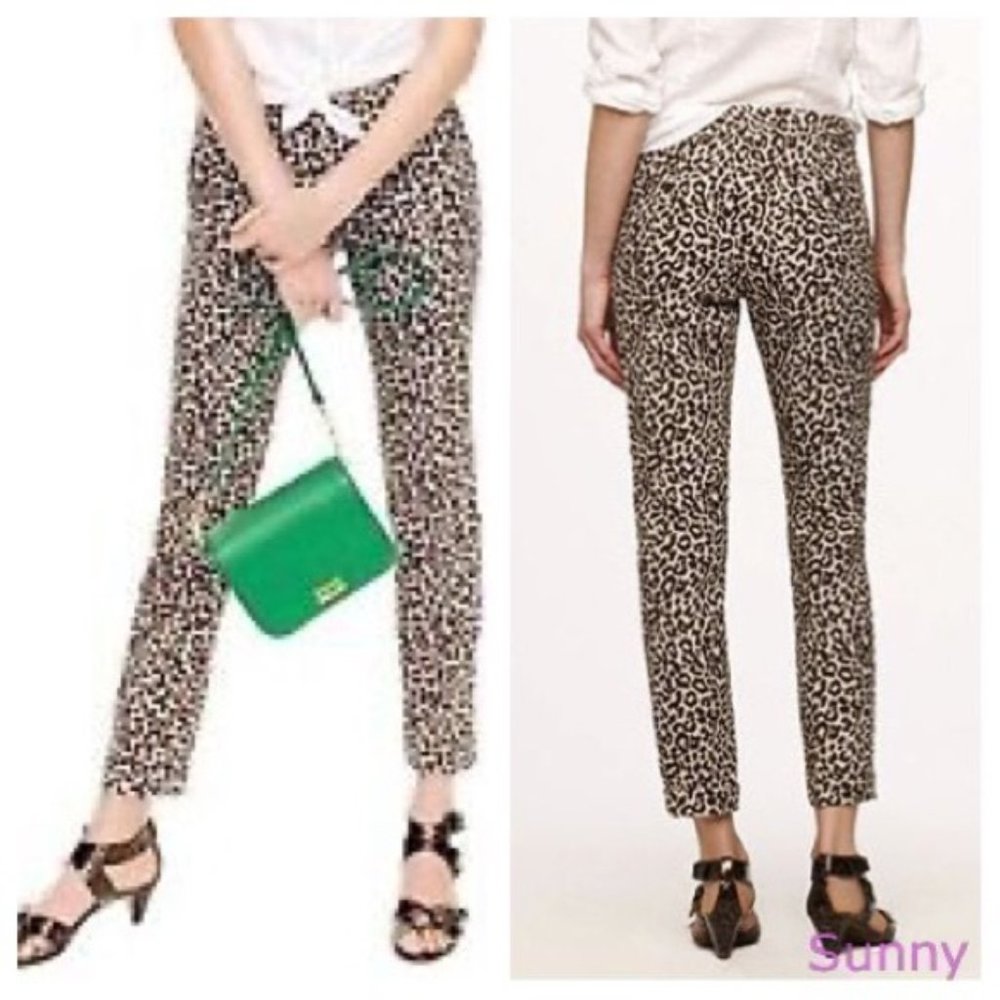 J.Crew Linen Leopard Pants